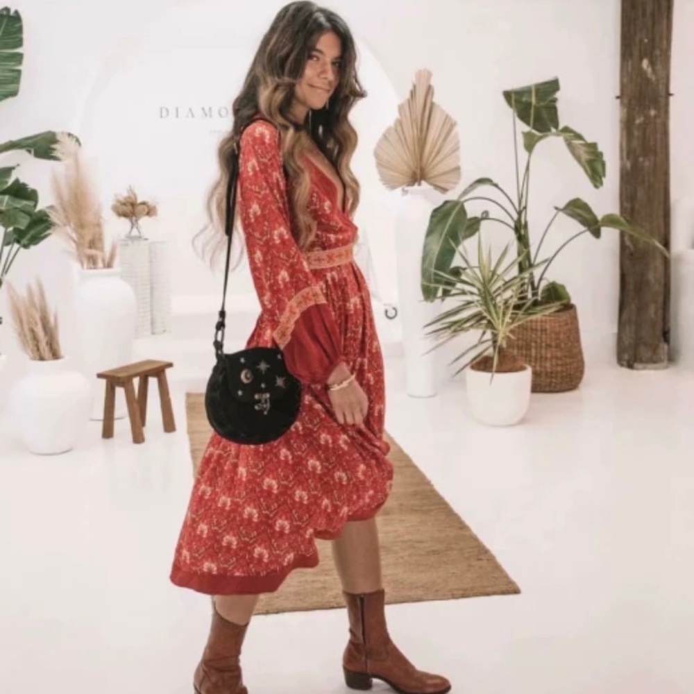 New Boho Floral Print Gypsy Midi Maxi Dress - Picture 4 of 10